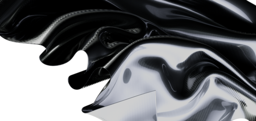 Abstract carbon fiber texture in black and white flowing across the frame, a modern and futuristic design on a white bac