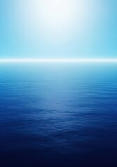 Obraz premium A vast expanse of deep blue water meeting the distant horizon, suggesting the infinite scale of a massive lake or the open ocean, transparent, vast, travel