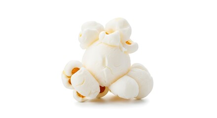 Single Popcorn Kernel Isolated on White Background
