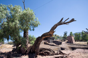 Ethiopia landscape on a cloudy winter day.