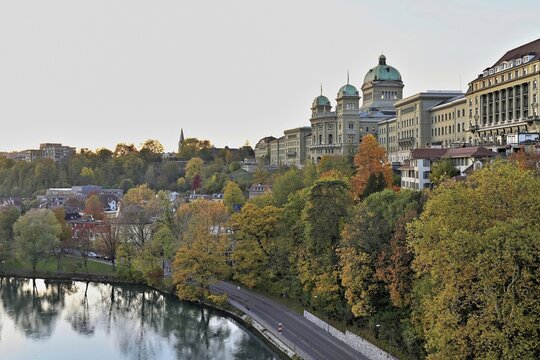 Parliament building Bundeshaus an der Aare, capital city, Bern, Canton of Bern, Switzerland