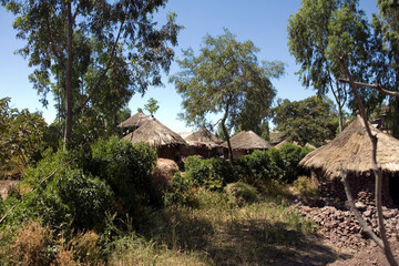 Ethiopia landscape on a cloudy winter day.