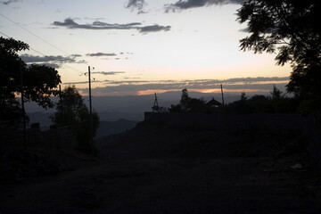 Ethiopia landscape on a cloudy winter day.