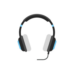 Obraz premium Flat Style Headphone Vector, Audio Device Icon