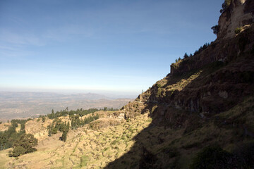Ethiopia landscape on a cloudy winter day.