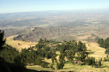 Ethiopia landscape on a cloudy winter day.