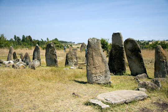Ethiopia's Tiya Monument on a cloudy winter day
