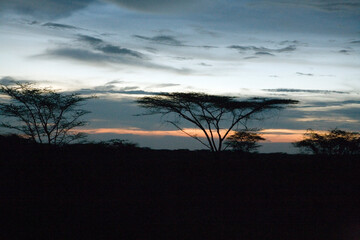 Ethiopia landscape on a cloudy winter day.
