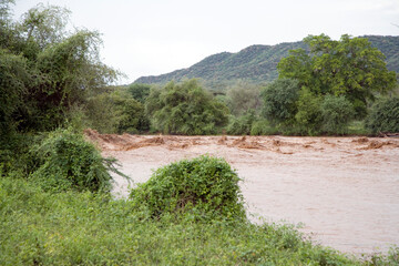 Ethiopia landscape on a cloudy winter day.