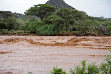 Ethiopia landscape on a cloudy winter day.