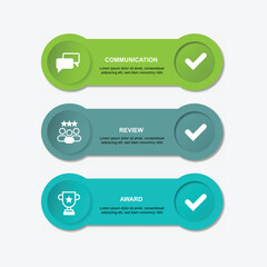 3 step modern design infographic template vector element. 