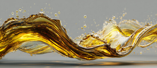 crude oil or engine splash with waves luxury