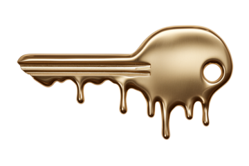 Key with a droplet of paint on it, the concept of password leakage