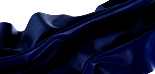 Close-up of a luxurious blue fabric with flowing movement. This high-resolution photo is ideal for design elements. Perf