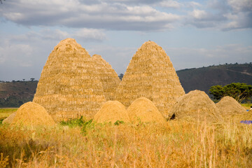 Ethiopia landscape on a cloudy winter day.