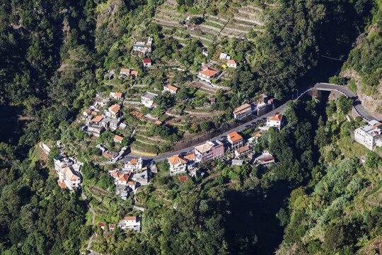 Nun's Valley, Curral das Freiras, view from Eiro do Serrado (1095m), Madeira, Portugal