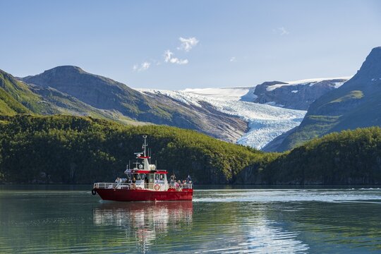 Ferry to Svartisen Glacier, Helgeland Coast, Nordland, Norway