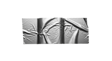 Crumpled silver tape on isolated background