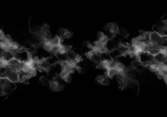 Dynamic swirling smoke clouds billowing across a dark background creating a dramatic abstract effect with motion and creative and mysterious