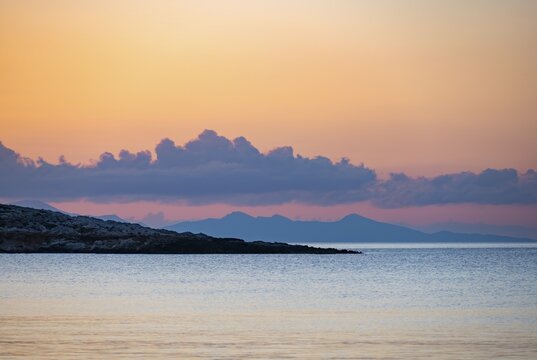Clouds over the sea at sunset, Aegean Sea, Paros, Cyclades, Greece