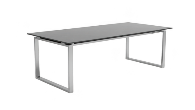 Modern office desk with sleek metal frame isolated on transparent background - Powered by Adobe