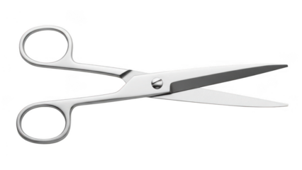 A pair of sharp scissors isolated on transparent background