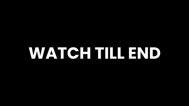Watch till end smooth text animation isolated on black background