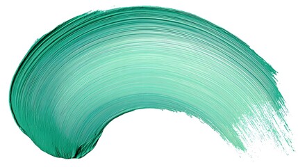 Green paint brush stroke arc on white background