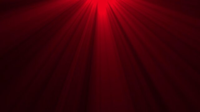 Abstract red-light rays shining downward. Heavenly Light Rays Background Loop. Looping animated red lights on dark background.
