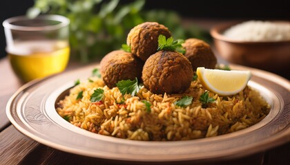 mediterranean spiced rice with falafel boho cafe vibe