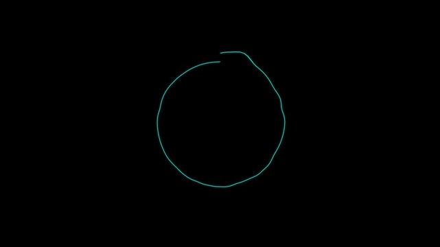Round electric audio waves. Music equalizer Circular audio waveform spectrum visualizer on black background. Audio frequency sound wave. 3D motion rendering.