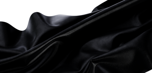 Stunning abstract image of a flowing black fabric with intricate texture, perfect for backgrounds and design projects. E