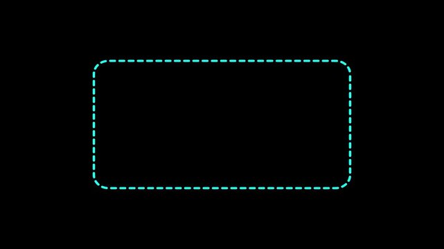 Line dot square frame animated on background. Rectangular doodle scribble element motion graphic on transparent background.