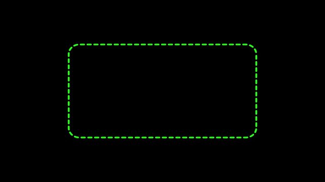 Line dot square frame animated on background. Rectangular doodle scribble element motion graphic on transparent background.