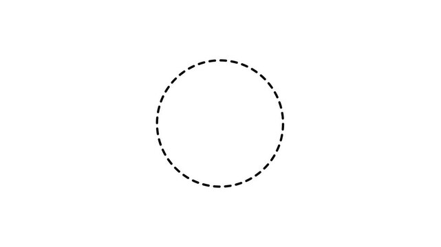 Line dot circle frame animated on background. Rectangular doodle scribble element motion graphic on background.