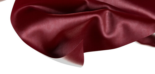 Close-up of luxurious maroon fabric, highlighting its texture and drape. Perfect for design projects.