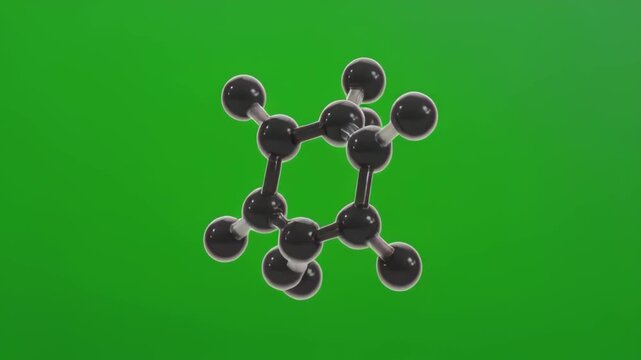 Cyclohexane Molecular Structure Model on Green Background
