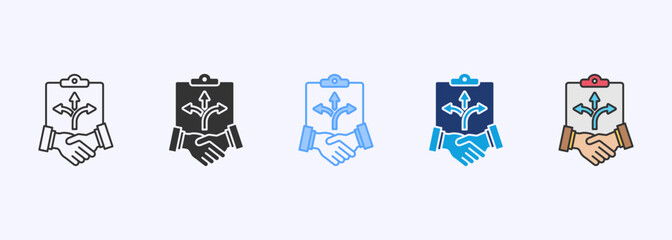 Flexibility Agreement Icon Set Multistyle Various Collection Element For Design
