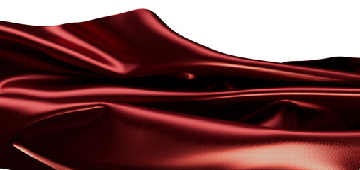 Close-up of luxurious red satin cloth. Perfect for backgrounds, textures and fashion designs.