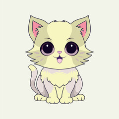 Obraz premium Cute cat Illustrations for Playful Paws Trendy Adorable Designs, cartoon cute animal isolated on a transparent background