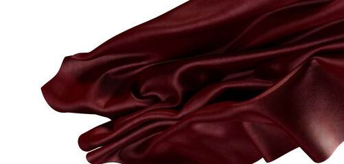 Close-up shot of a flowing, draped red fabric with beautiful textures, creating an elegant and sophisticated feel. Perfe