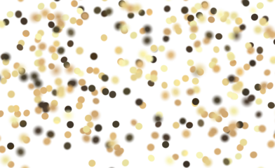 Gold confetti on white background, ideal for party, celebration, or festive designs. Elegant and abs
