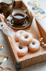 Neapolitan potato donuts graffe traditional delicacy during Carnival.