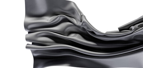 Elegant abstract image of shiny silver fabric, with smooth and textured surfaces. Perfect for backgrounds and artistic c