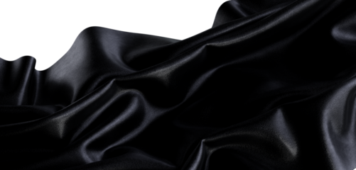 Close-up of a dark fabric with intricate texture, showcasing beautiful folds and waves, ideal for design backgrounds and