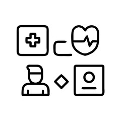 Set of medical and health insurance icons