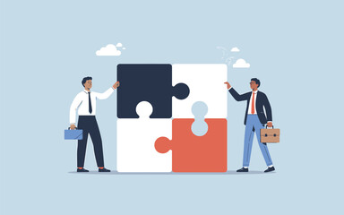 Teamwork puzzle collaboration vector illustration