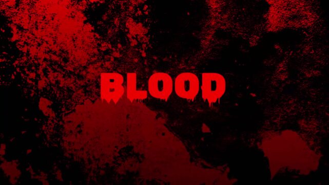 blood splattering on white paper to form many spots, red liquid splatterin