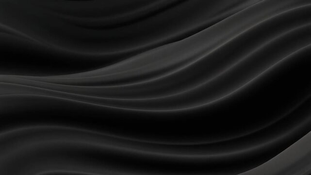 Flowing fabric waves in a dark abstract illustration viewed from above with soft folds and creases