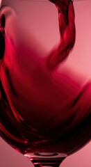 Vibrant Red Wine Swirling in a Glass with a Beautiful Abstract Background